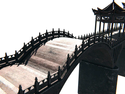Asian Bridge PBR 3D Model