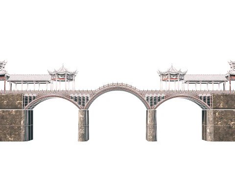 Asian Bridge PBR 3D Model