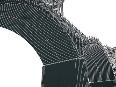 Asian Bridge PBR 3D Model