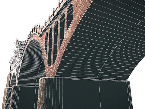 Asian Bridge PBR 3D Model
