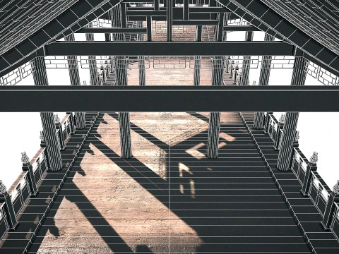 Asian Bridge PBR 3D Model