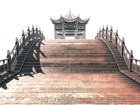 Asian Bridge PBR 3D Model