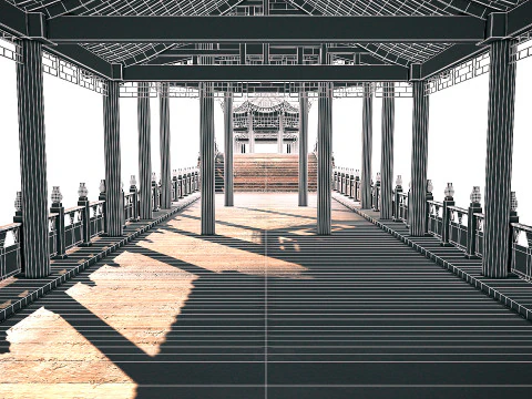 Asian Bridge PBR 3D Model