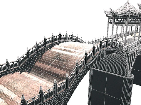 Asian Bridge PBR 3D Model