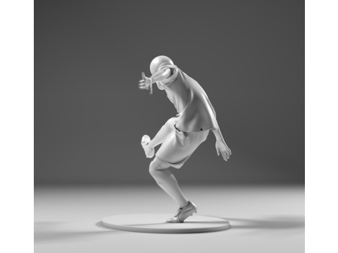 Footballer 05 HeadStrike 01 Stl 3D प्रिंट मॉडल