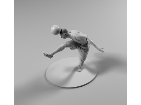 Footballer 05 HeadStrike 01 Stl 3D प्रिंट मॉडल