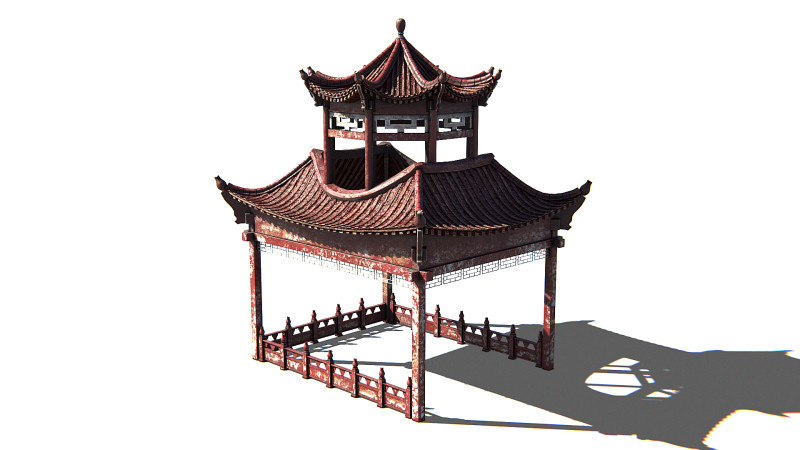 Pagoda 01 PBR 3D 模型 .c4d .max .obj .3ds .fbx .stl .blend 