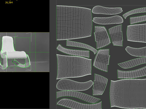 Chair Unit 1000 PBR 3Dモデル