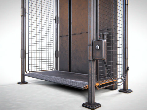 Ascensore industriale PBR Modello 3D