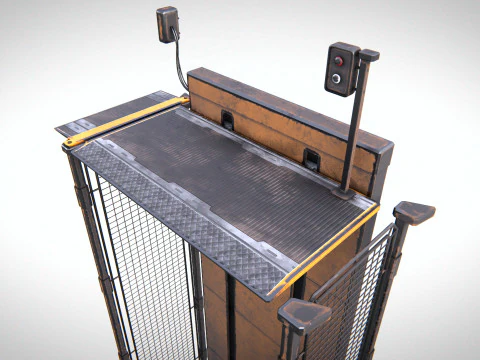 Ascensore industriale PBR Modello 3D