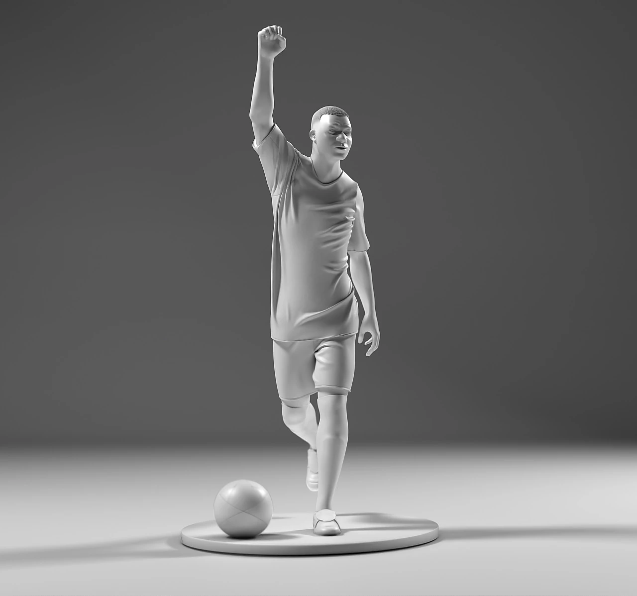 Footballer 05 Run 03 Stl 3D Print Model .c4d .max .obj .3ds .fbx .stl .blend 