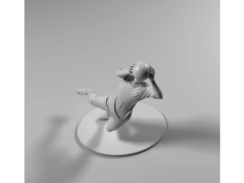 Footballer 05 GoalKeeper 01 Stl 3D Print Model