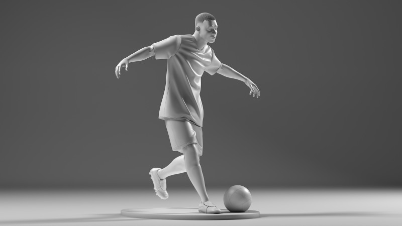 Footballer 05 FootStrike 07 Stl Modelo de Impressão 3D .c4d .max .obj .3ds .fbx .stl .blend