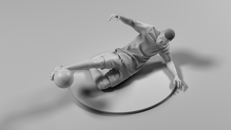 Footballer 05 SledgeStrike 02 Stl Modello di stampa 3D .c4d .max .obj .3ds .fbx .stl .blend 