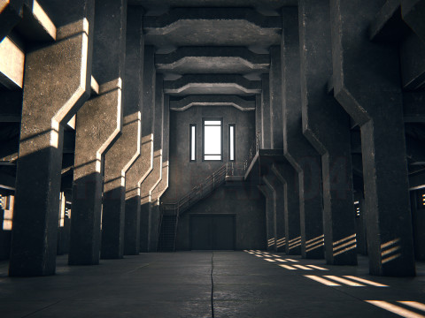 Hangar 04 PBR 3D Model