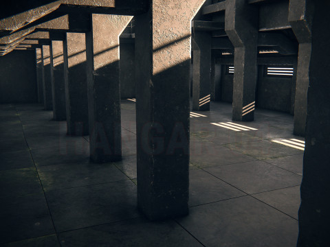 Hangar 04 PBR 3D Model