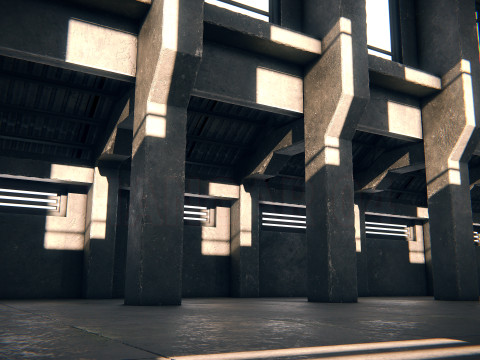 Hangar 04 PBR 3D Model