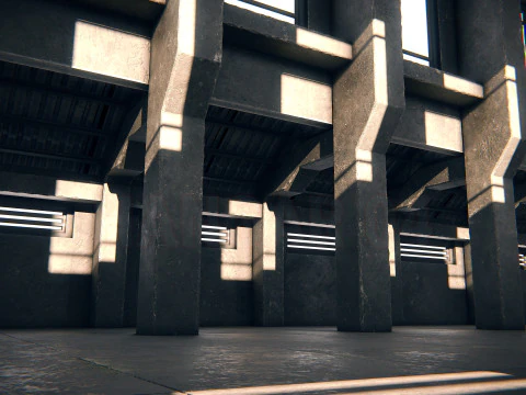 Hangar 04 PBR 3D Model