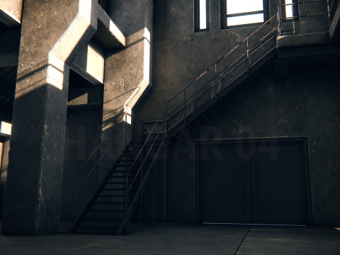 Hangar 04 PBR 3D Model