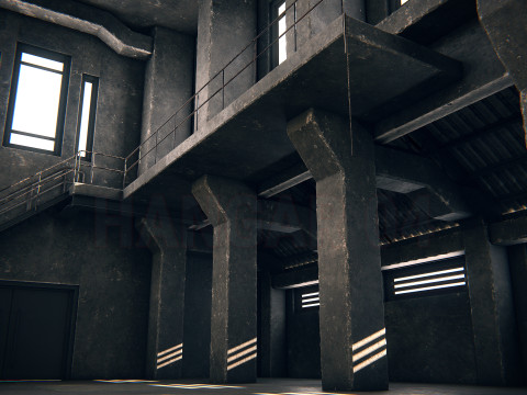 Hangar 04 PBR 3D Model