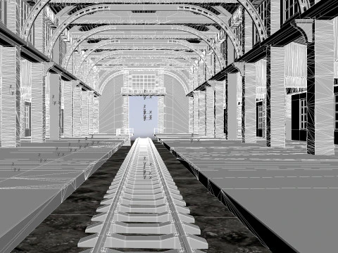 Hangar 05 Railway Station PBR 3D Model