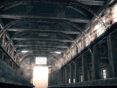 Hangar 05 Railway Station PBR 3D 模型