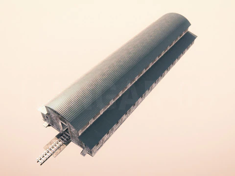 Hangar 05 Railway Station PBR 3D Model