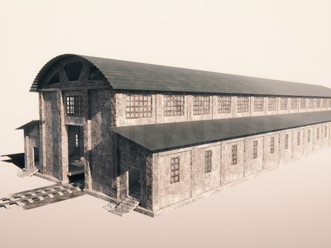 Hangar 05 Railway Station PBR 3D 模型