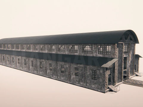 Hangar 05 Railway Station PBR 3D Model