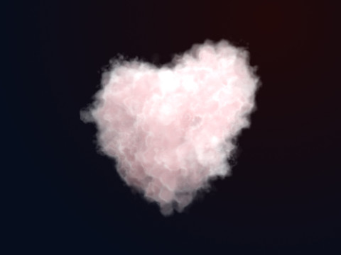 VDB Heart Shaped Cloud Animated 01 3D Модель