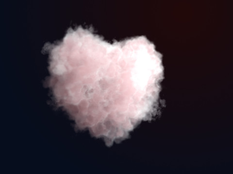 VDB Heart Shaped Cloud Animated 01 3D Модель