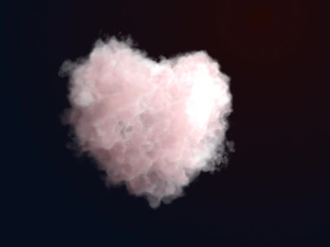 VDB Heart Shaped Cloud Animated 01 3D Model