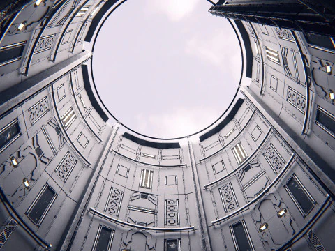 Hangar 06 Fantascienza PBR Modello 3D