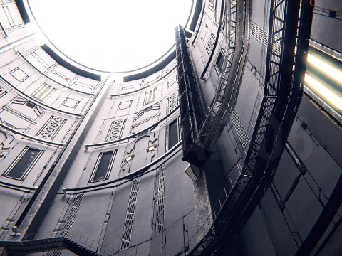 Hangar 06 Fantascienza PBR Modello 3D