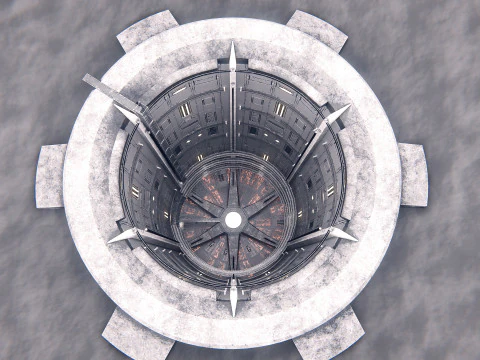 Hangar 06 Fantascienza PBR Modello 3D