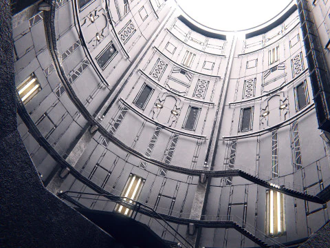 Hangar 06 Fantascienza PBR Modello 3D