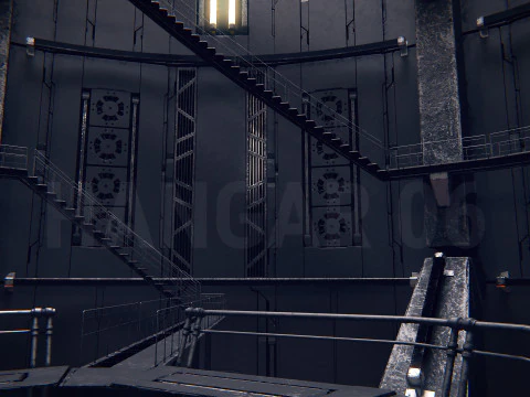 Hangar 06 Fantascienza PBR Modello 3D