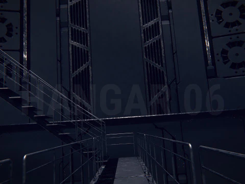 Hangar 06 Fantascienza PBR Modello 3D