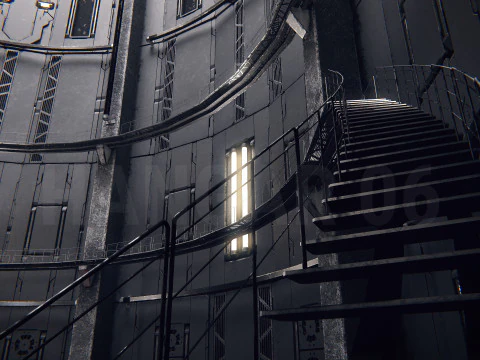 Hangar 06 Fantascienza PBR Modello 3D