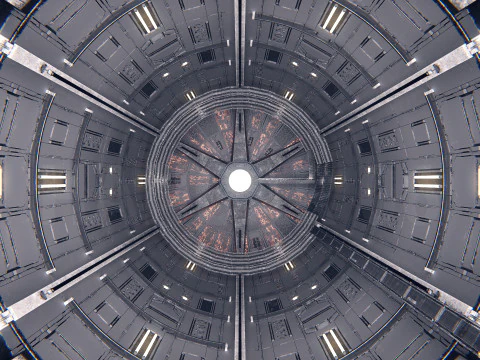 Hangar 06 Fantascienza PBR Modello 3D