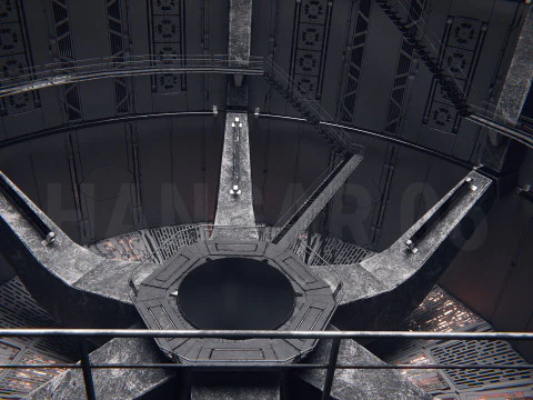 Hangar 06 Fantascienza PBR Modello 3D