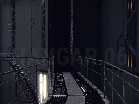 Hangar 06 Fantascienza PBR Modello 3D