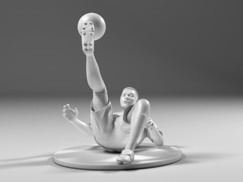 Footballer 05 FlipStrike 01 Stl 3D Принт Модель