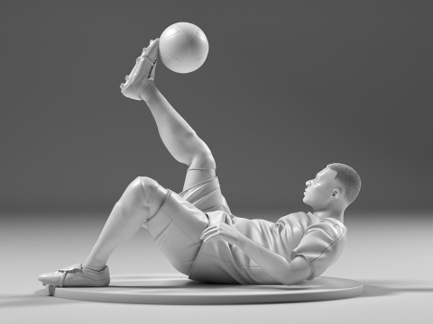 Footballer 05 FlipStrike 01 Stl 3D Принт Модель