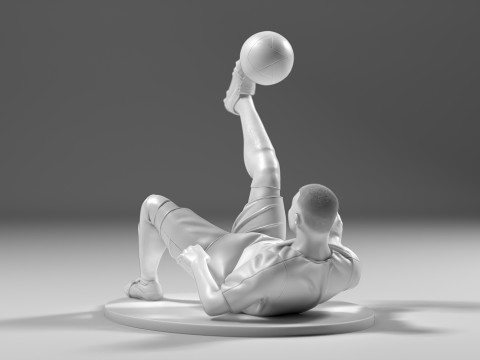 Footballer 05 FlipStrike 01 Stl 3D Принт Модель