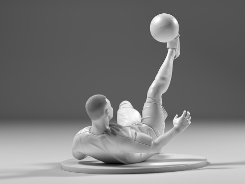 Footballer 05 FlipStrike 01 Stl 3D Принт Модель