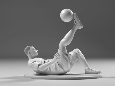 Footballer 05 FlipStrike 01 Stl 3D Print Model