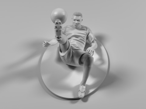 Footballer 05 FlipStrike 01 Stl 3D Принт Модель