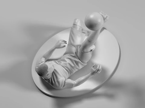 Footballer 05 FlipStrike 01 Stl 3D Print Model