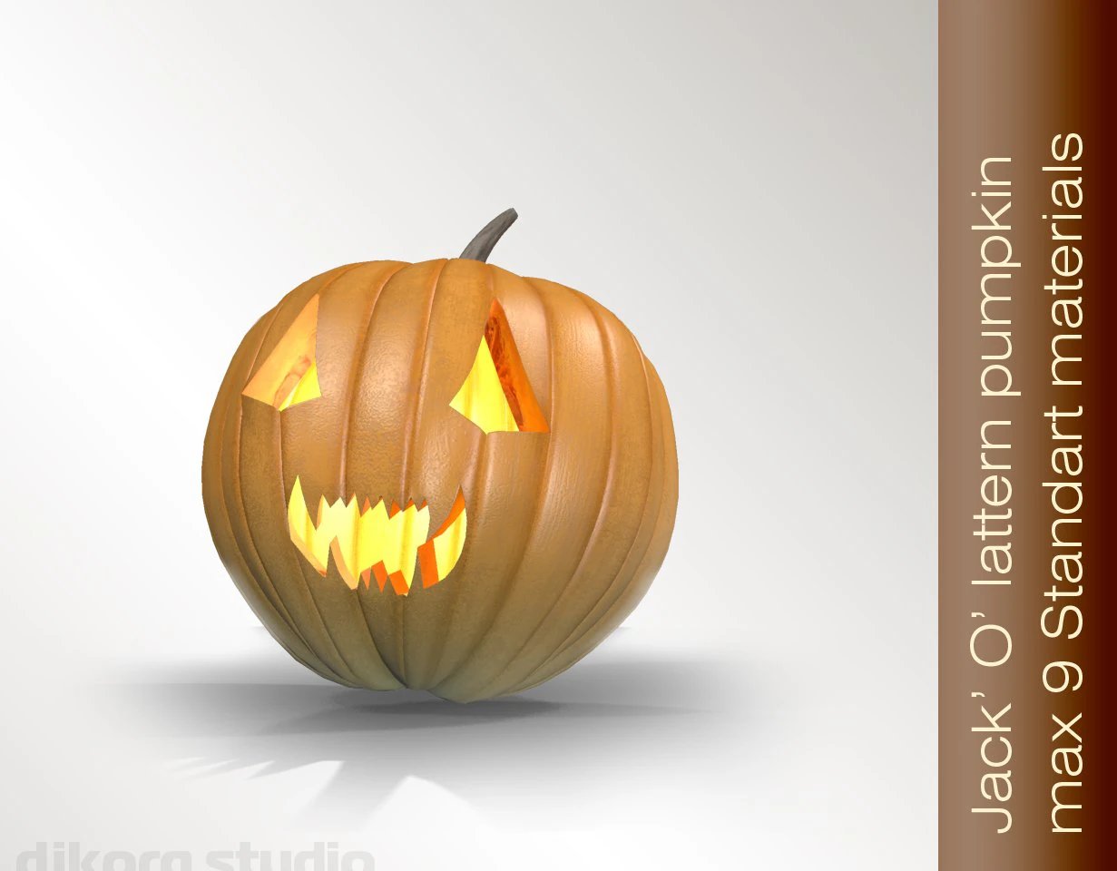 abóbora de halloween jackolanterna Modelo 3D .c4d .max .obj .3ds .fbx .stl .blend